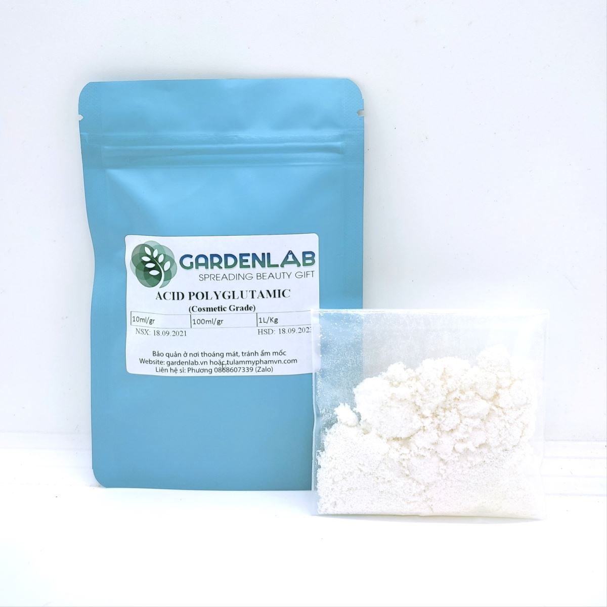 ACID POLYGLUTAMIC (Dưỡng ẩm, làm mờ nếp nhăn)